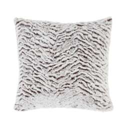 Catherine Lansfield Wolf Faux Fur Cushion Cream Neutral 43x43cm