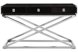Kensington Townhouse Hair On Hide 3 Drawer Console Table Black