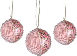 7cm Bauble Baby Pink - 3Pcs Christmas Hanging Decorations