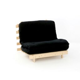 2ft6 Futon Mattress And Base Set in Black