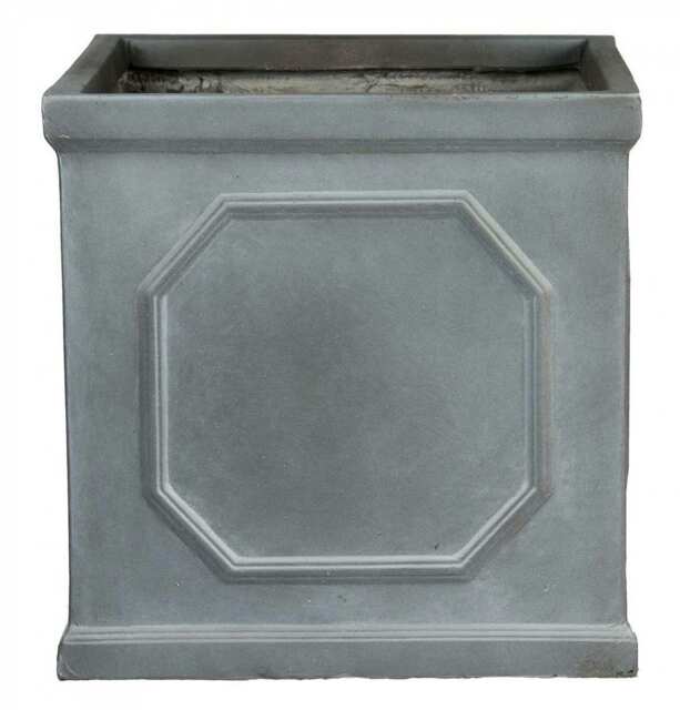Faux Lead Chelsea Box Square Grey Light Stone Garden Planter W30 H30 L30 cm, 27 ltrs Cap.