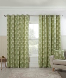 Esher Eyelet Curtains - Green - 168cm x 183cm