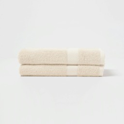 Homescapes Turkish Cotton Bath Towel Set of 2 - Cream Cream Bath towel 2
