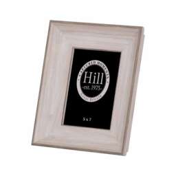 "White Washed Photo Frame 5X7 - Wood - L4 x W21 x H26 cm - Grey - White Brown 5"" x 7"""