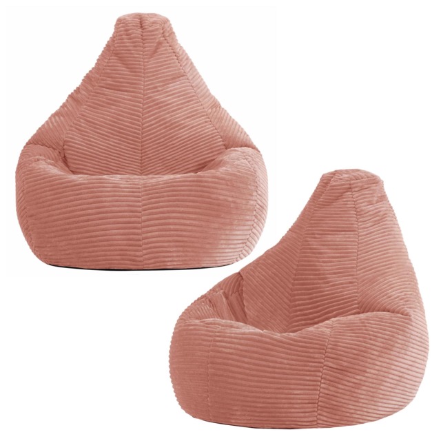 Dalton Kids Beanbag Corduroy Dawn Pink Set of 2 Pink Light Pink M 2