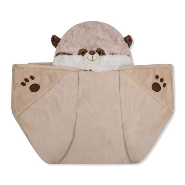 Noxxiez Kids Animal Hooded Blanket - Meerkat