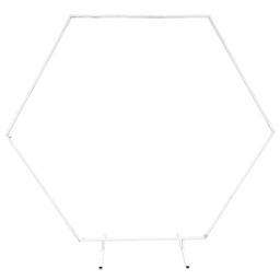 White Hexagon Arch Stand Party Background Decoration, Garden Arbors - 240cm