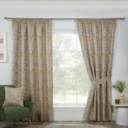 Kyoto Pencil Pleat Curtains - Beige - 168cm x 183cm Cream