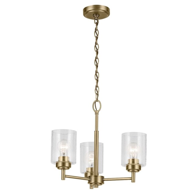 Kichler Winslow Multi Arm Pendant Ceiling Light Classic Natural Brass 3x E27