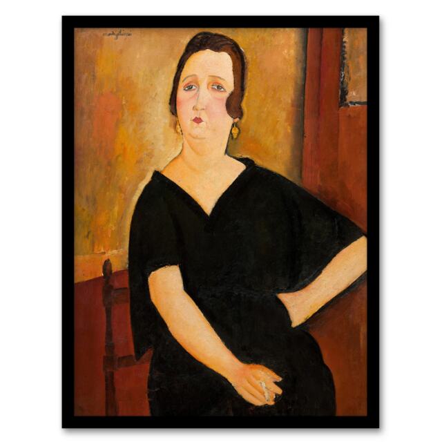 "Madame Amedee Portrait Modigliani Vintage Framed Wall Art Print 12X16"""