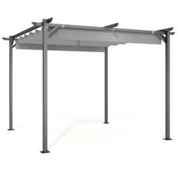 Rattantree Outdoor Retractable Pergola Gazebo Metal Canopy 8ft x 8ft