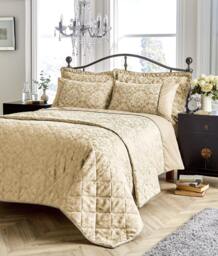 Savoy Woven Jacquard Duvet Set in Gold - Super King Gold Gold Super King