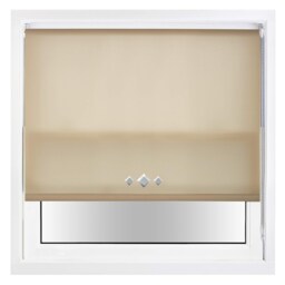 FURNISHED Daylight Trimmable Roller Blinds with Triple Diamond Eyelets and Metal Fittings Brown Cappuccino (W) 55cm x (L) 165cm