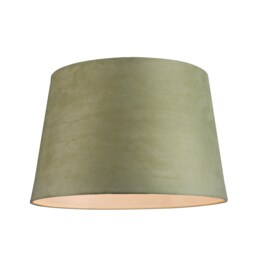 Olive Green Velvet 12 Inch Drum Lamp Shade with White Cotton Inner Green Olive Green 1