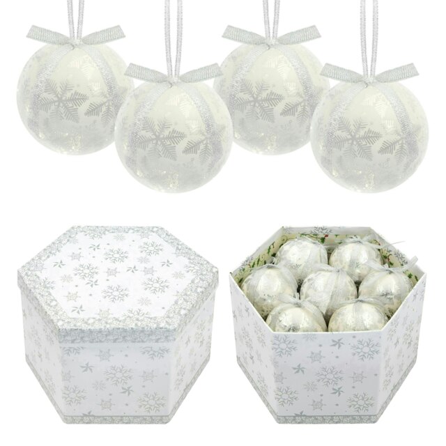 The Christmas Workshop Set of 14 Christmas Baubles - Snowflake Design