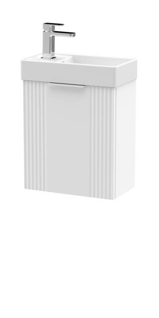 Balterley Retro Wall Hung 1 Door Cloakroom Vanity Basin Unit White Satin White 1
