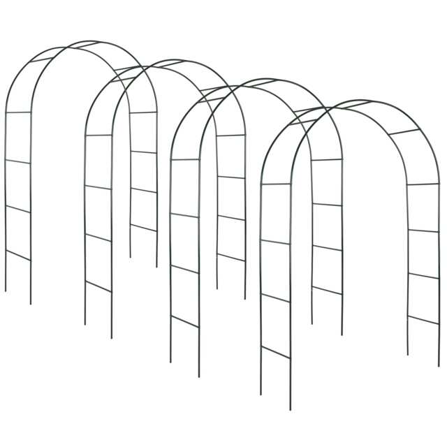 Garden Arch Set of 4 - steel rose arches, 140 x 40 x 240 cm