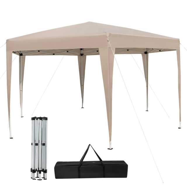 COSTWAY 400 x 348 cm Pop-Up Canopy Tent Gazebo w/ Dressed Legs