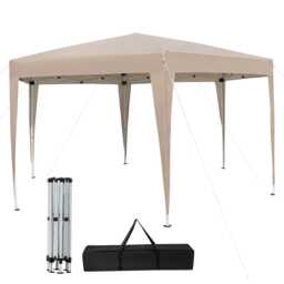 COSTWAY 400 x 348 cm Pop-Up Canopy Tent Gazebo w/ Dressed Legs
