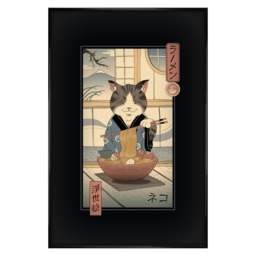 Gloss Black Framed Vincent Trinidad (Neko Ramen Ukiyoe) Maxi Poster Multi