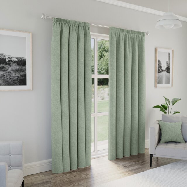 Enhanced Living Dallas Blackout Thermal Green Curtains with 3 inch Tape Top Header (PAIR) - 46x90 inch (117x229cm) Green Green 2