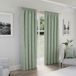 Enhanced Living Dallas Blackout Thermal Green Curtains with 3 inch Tape Top Header (PAIR) - 46x90 inch (117x229cm) Green Green 2