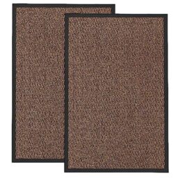 KAV Washable Door Mat Dirt Trapper Durable Non-Slip Barrier Mats Perfect Dust Absorbent Rug(60x90)cm, (1.97x2.95)Ft - Brown