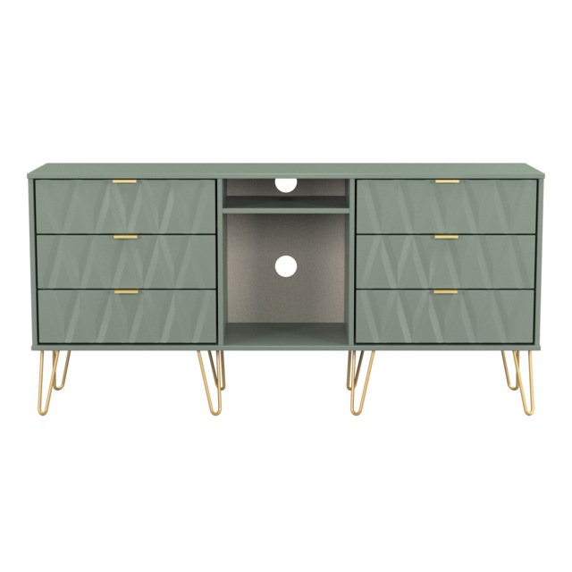 Dallas 6 Drawer Sideboard in Reed Green (Ready Assembled) Green Reed Green