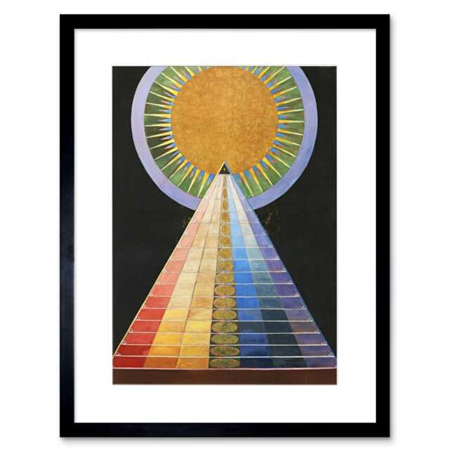 "Hilma Af Klint Altarpiece No 1 Group X Abstract 9x7"" Black Framed Wall Art Print"
