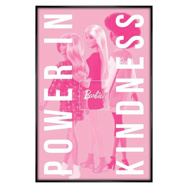 Gloss Black Framed Barbie Power In Kindness Maxi Poster Multi