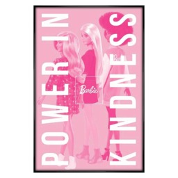 Gloss Black Framed Barbie Power In Kindness Maxi Poster Multi
