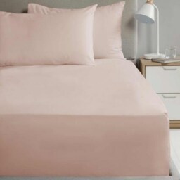 Percale 180TC Flat Sheet - Blush Pink - Super King