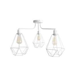 Karo Multi Arm Semi Flush Ceiling Light White 75cm