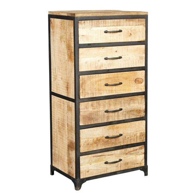Herica Industrial Vintage Mintis Tall Chest of Drawers