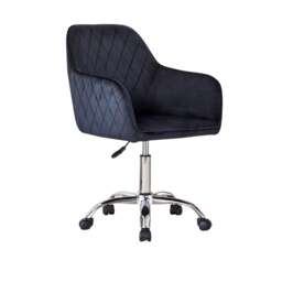 Office Chair black velvet swivel with arms and wheels leisure home desk computer