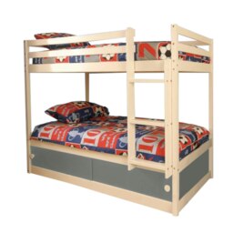 3ft White Wooden Storage Bunk Bed With Grey Finishes