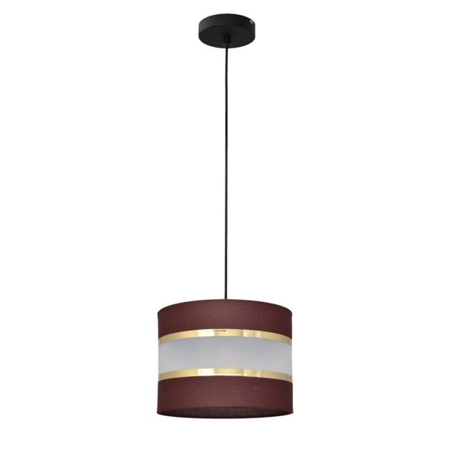 Helen Cylindrical Pendant Ceiling Light Brown, Gold, Black 20cm