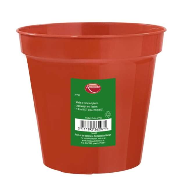 Ambassador Flower Pot Orange Orange 8in 1