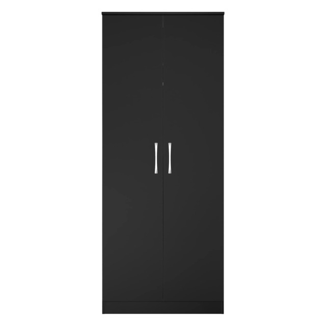 Hampshire Double Wardrobe in Black Matt (Ready Assembled) Black Black Matt