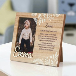 History & Heraldry Pre-Personalised Kids Wooden Picture Frame - Emma