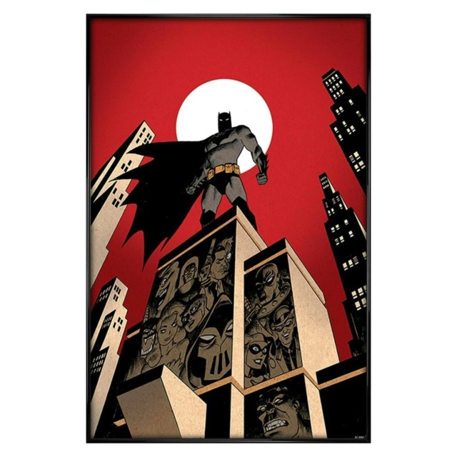 Gloss Black Framed Batman (Villain Skyline) Maxi Poster Multi