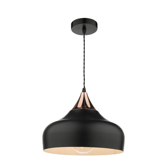 Gaucho 1 Light Single Pendant Black And Copper