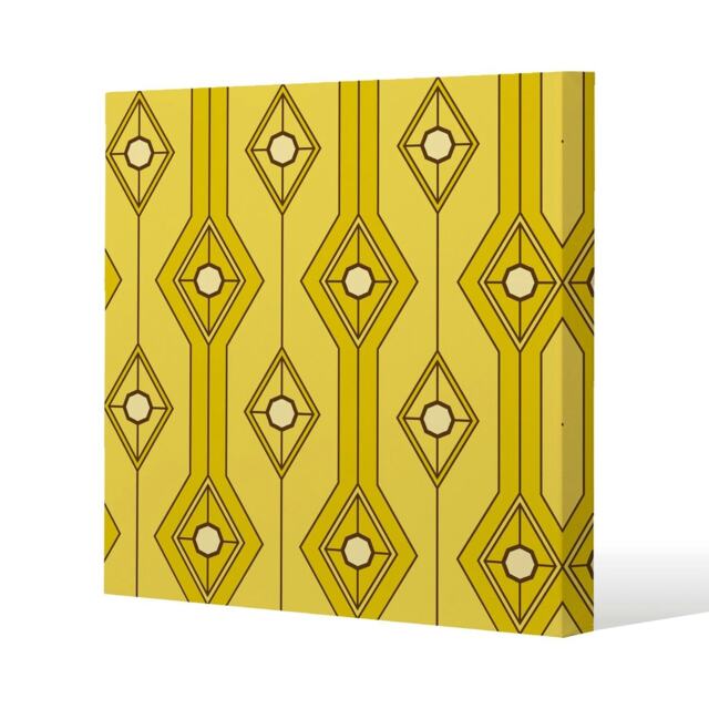Yellow Geometric (Canvas Print) Cream