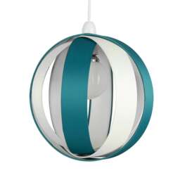ValueLights J90 Blue Fabric Globe Ceiling Pendant Shade