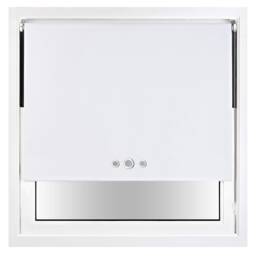 FURNISHED Blackout Roller Blind with Triple Eyelets & Metal Fittings White White (W) 65cm x (L) 210cm