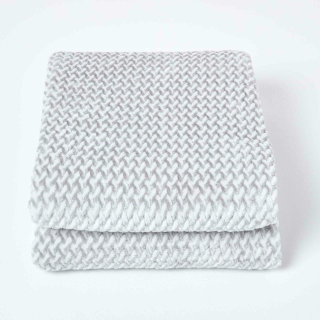 Homescapes Grey Mora Faux Fur Velvet Throw - 130 x 160 cm Grey 1