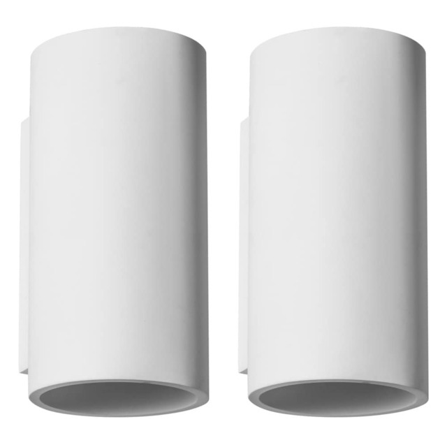 Set of 2 Andros - White Plaster GU10 Wall Lights