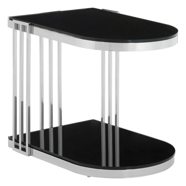 Interiors By Premier Durable Silver U Shaped Side Table, Luxurious Finish Side Table By Couch, Modern Design Lounge Table Silver