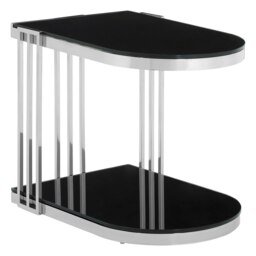 Interiors By Premier Durable Silver U Shaped Side Table, Luxurious Finish Side Table By Couch, Modern Design Lounge Table Silver