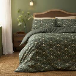 D & D Heritage Floral Duvet Cover Set Green
